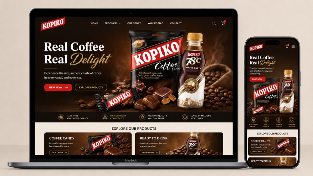 Mockup website cafe dan coffee shop